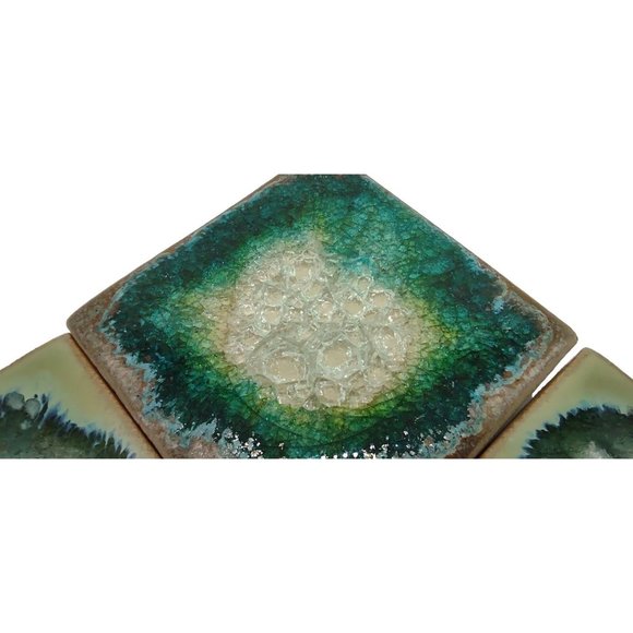 Coasters Geode Crackle Set of 3 Made in USA 4 Inches Square - Picture 4 of 9